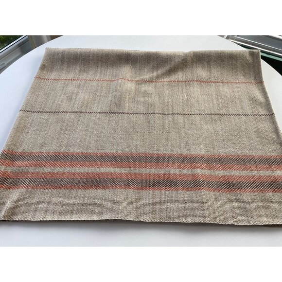 Vintage 80s tablecloth, beige brown and orange, thick woven, rectangular table - Picture 6 of 8